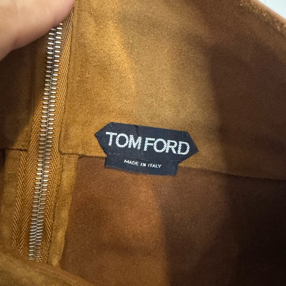 Tom Ford Camel Suede Mini Skort with Gold Double Buckle - Picture 9 of 16